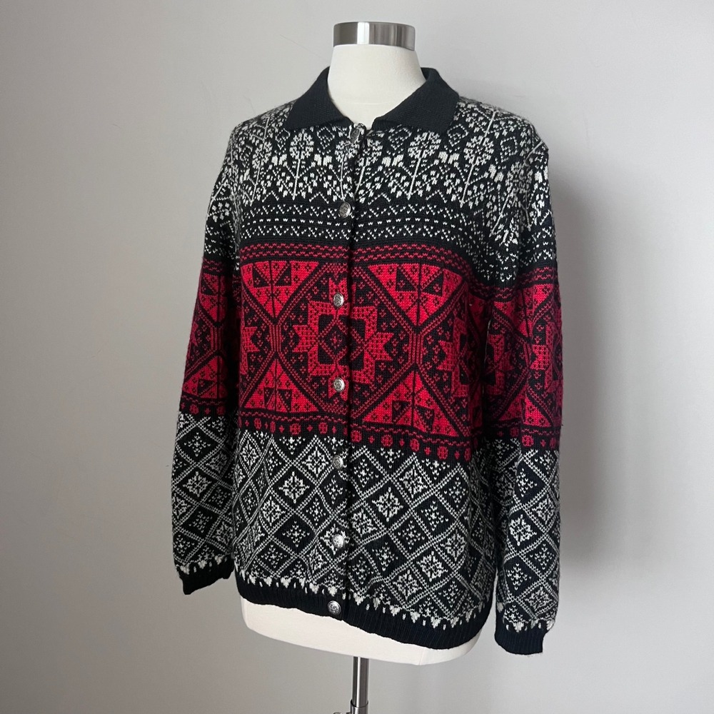 Vintage Pendleton Originals Womens 100% Wool‎ Cardigan Sweater Fair Isle Large - Picture 12 of 12